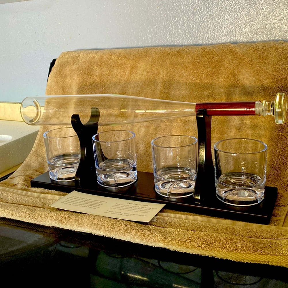 Baseball Whiskey/Spirits Decanter set.  New in box